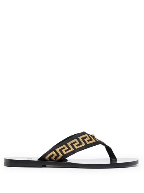 versace black slides|farfetch versace flip flops.